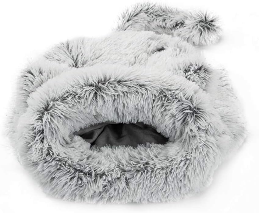 HIPIPET Cat Sleeping Bag Self Warming Cozy Plush Pet Bed Washable Cat Beds for Indoor Cats Cave Warmer for Small Large Cats : Pet Supplies