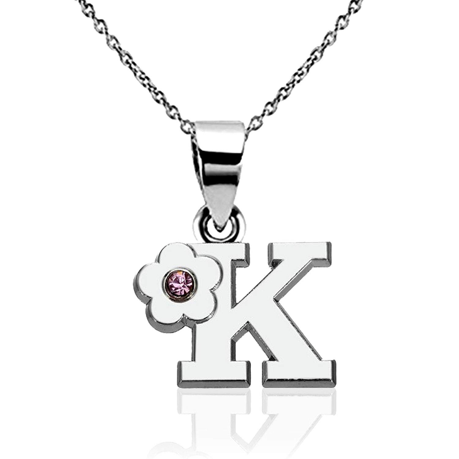 JennyWrenJewels Children's Initial Letter A-Z Pendant Necklace | Gifts for girls birthday, christmas, party | Personalised Jewellery Gift for daughter, niece, friend, sister