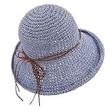 LETHMIK Floppy Straw Bucket Hat Womens Summer Beach Brimmed Crushable Sun Hat