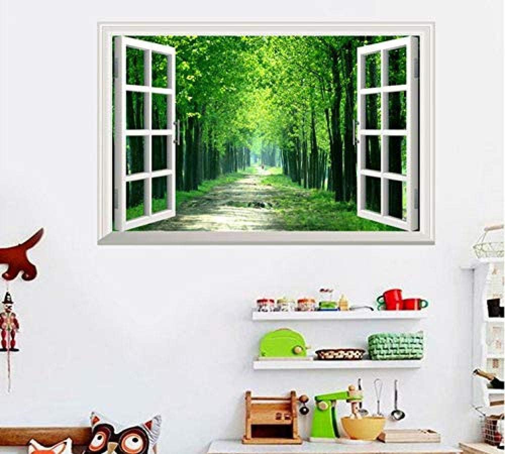 Pegatinas de pared con vista de ventana 3D para sala de estar
