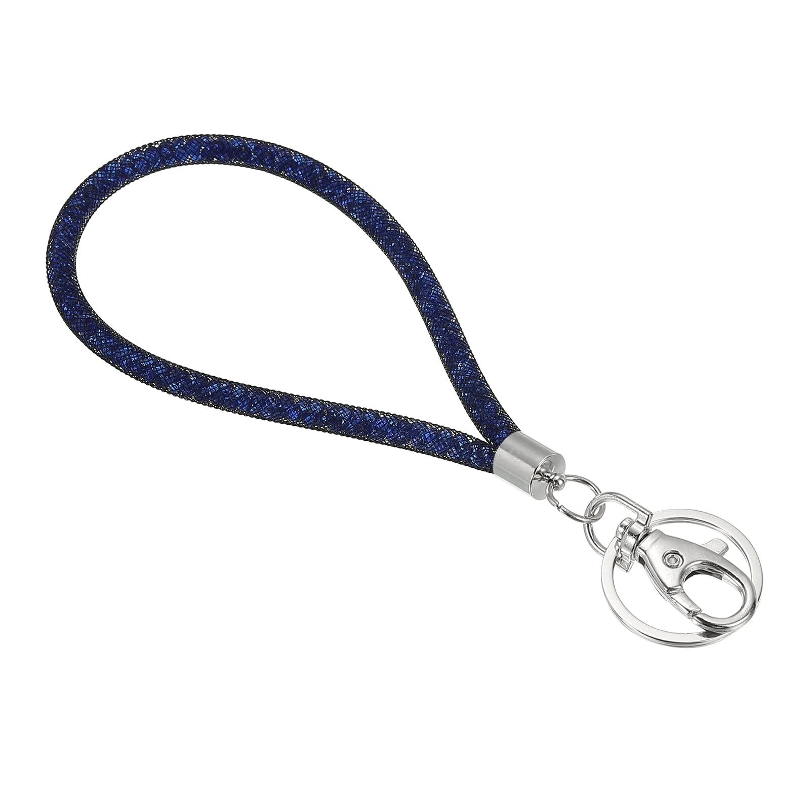 PATIKIL Wristlet Bling Keychain Lanyards, Crystal Lanyard Strap Wrist Keychain with Metal Clasp for ID Badge Holder Keys, Dark Blue