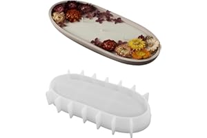 LSLEVA Oval Candle Boat Jar Molds, Creative Silicone Candle Vessels Pot Molds, Concrete Container Storage Tray Making Moulds for Storage Candle Holder Jewelry Box Vase Aroma Cup (L)