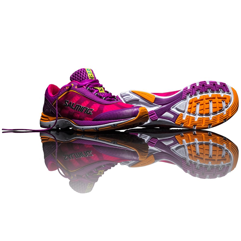 Salming Womens Distance Shoe Fabric Low Top Lace Up Running Purple Size 105
