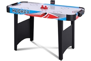 RayChee 48in Air Hockey Table for Kids and Adults, Portable Hockey Table w/LED Scoreboard, 2 Pucks, 2 Pushers, Powerful 12V Motor for Home, Game Room, Bar