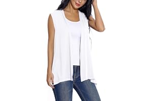EXCHIC Women's Sleeveless Open Front Cardigan Vest Lightweight Cool Coat