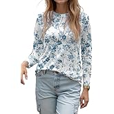 Re Mai Long Sleeve Tops for Women Casual Floral Shirt Loose Fit Spring Basic Tee Dressy Work Blouses 2026