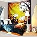 Halloween Decorations Tapestry Wall Hanging by IMEI, 3D Print Yellow Fabric Holiday Party Wall Art Hanging Beach Cover for Living Room Office Dorm and Bedroom (51 X 60 Inch, Halloween Skeleton Ghosts)