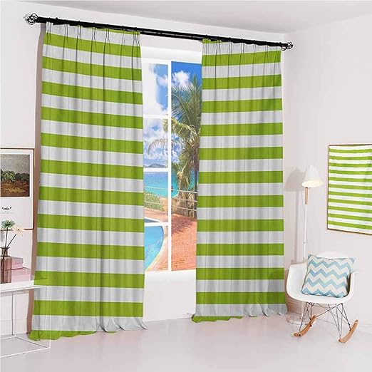 Amazon Com Lime Green Pleated Curtains With Blackout And Lining