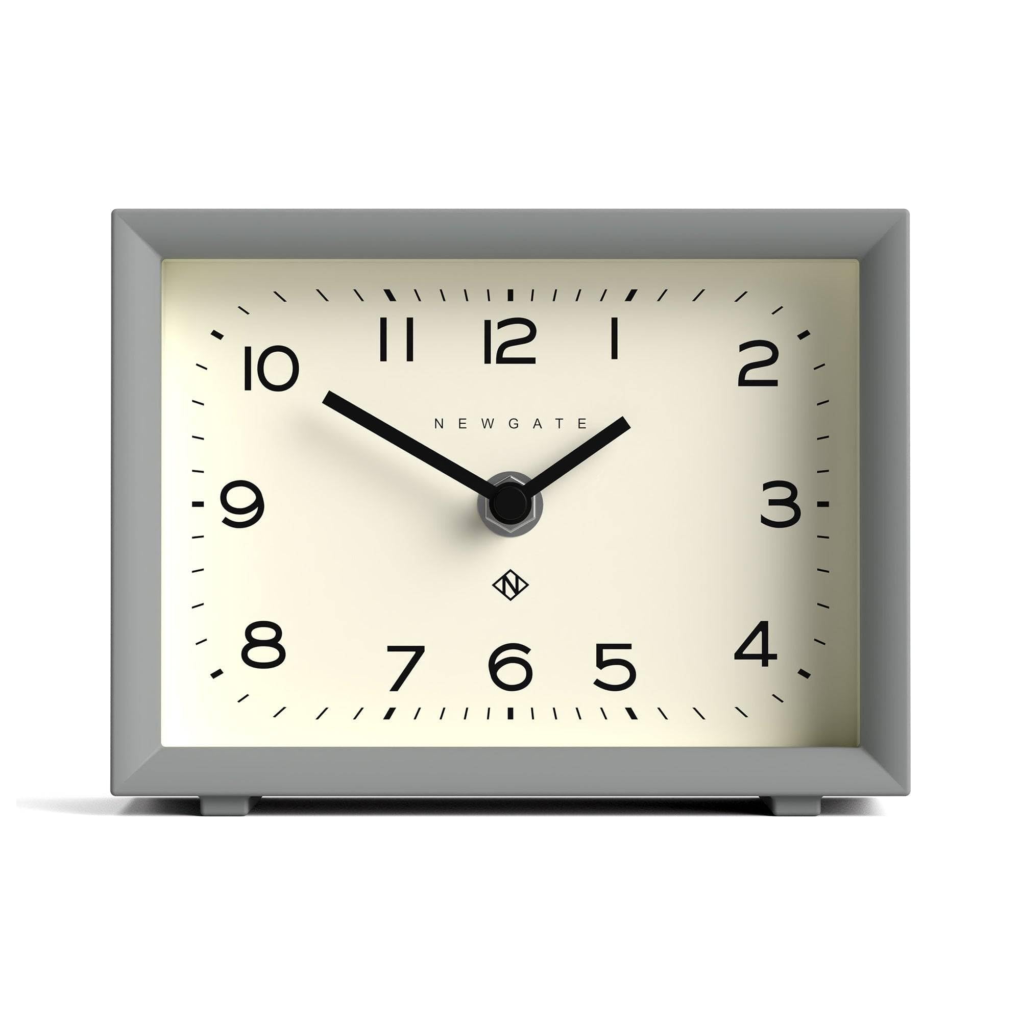 NEWGATE® Henry desk clock | Contemporary rectangular design | Posh grey | Easy to read nunbers | Modern style for desk, table top, shelf or bedside