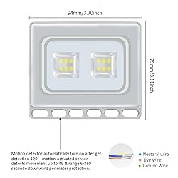 Missbee 10W LED Flood Light, 1100LM 6000-Security