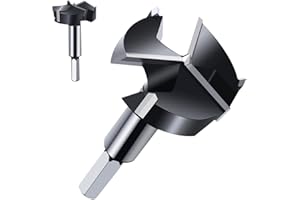 TIBOO DAY 1-1/2(38mm) Forstner Drill Bits,3-Cutter Tungsten Carbide Tipped Forstner Bit for Hard Wood,Wood Hole Drill Bit for Wood Plastic Plywood