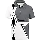 SCODI Mens Golf Shirt Moisture Wicking Performance Sport Short Sleeve Print Golf Polo Shirts for Men