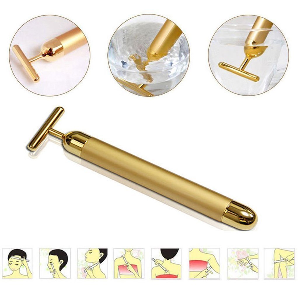Careshine 24K Gold Beauty Bar Facial Roller Skin Care Beauty Bar Massager Micro Vibration Face Lift Massager Anti-aging