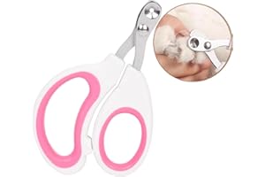 VESSLAM Cat Nail Clippers with Circular Cut Hole -Avoid Over Cutting Pet Nail Clippers -Sharp Angled Blade Professional paw Trimmer Set for Novice pet Families (Pink)
