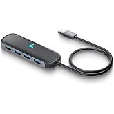 USB A to 4 Port Wozoyo USB 3.2 Hub, 4X USB 5Gbps, Data Transfer Speed Upto 5Gbps and 30cm Cable, Multiport USB Splitter for Laptop and Desktop, Plug and Play, Compact and Portable USB Expansion Hub