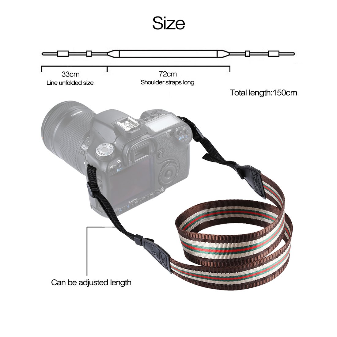 BYbrutek Kameragurt für DSLRs, Weich Kamera Schultergurt (universal passend), 150cm Long, 3.8cm Wide (6010C)