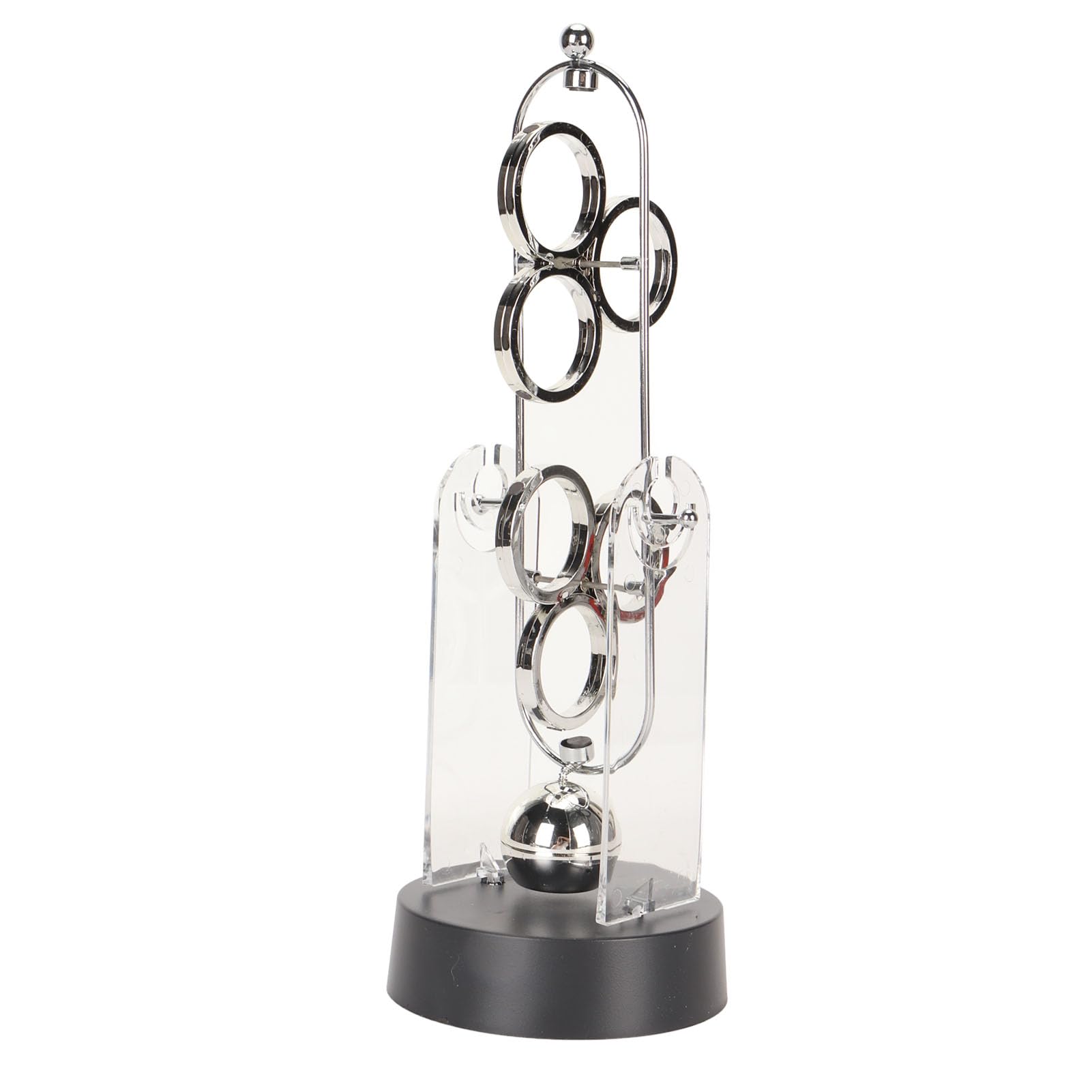 SIXRUN Perpetual Motion Swinging Device Decorative Physics Ornament, Metal and Plastic Desk Toy for Home, School, Office