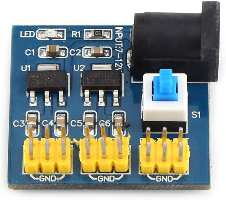 DC-DC Voltage Converter Module, 12V to 3.3V/5V/12V Output Voltage Adjustable Circuit Board