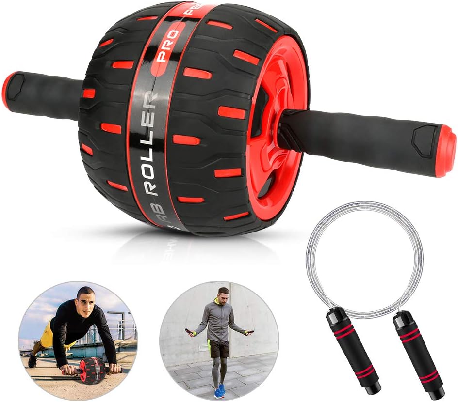 Intsun Ab Roller Wheel 5'' Wider Abs Wheel Exercise Equipment with 10ft Jump Rope Ab Trainer Workout Machines for Women Men Core Strength & Abdominal Trainers, Exercise & Fitness Home Gyms : Sports & Outdoors