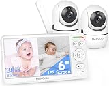 HelloBaby Baby Monitor with 2 Cameras and Audio 6 Inch Split Screen view 1