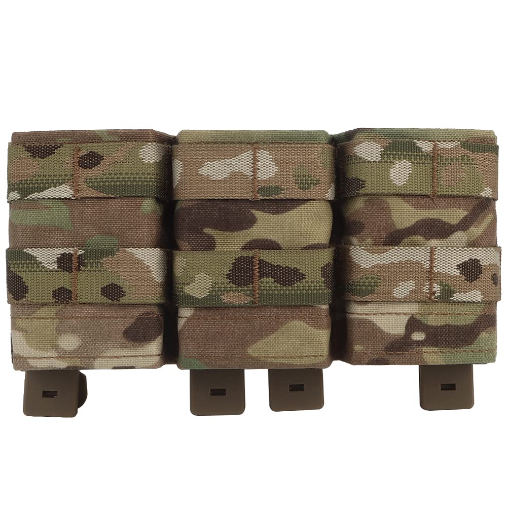 Triple Molle Mag Pouch, 5.56 Tactical Open Top M4 M16 Magazine Holder Carrier with Quick Release Magazine Pouch Insert CP