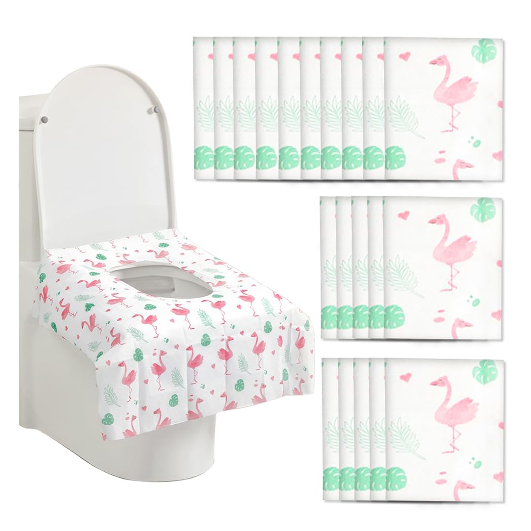 20Pcs Disposable Toilet Seat Covers Kids, Potty Seat Cover Protectors, Individually Wrapped, Waterproof for Travel, Toddlers Potty Training in Public Restrooms Hotel Bathroom (Pink)