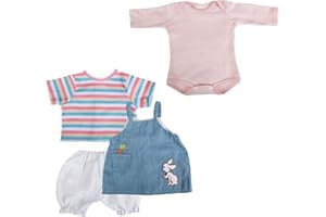 Kaydora Reborn Baby Doll Clothes for 16-20 Inch Reborn Doll Girl 2 Sets Pink&Blue Reborn Baby Dolls Outfits Baby Doll Clothing