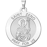 PicturesOnGold.com Saint Zeno Religious Medal - 3/4 Inch Size of a Nickel -Sterling Silver
