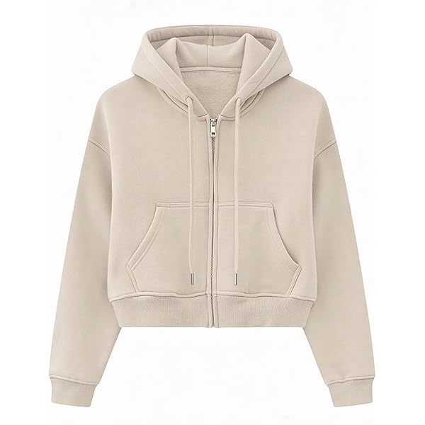 Amazon.com: Yimoon Cropped Hoodie Women Zip Up Crop Hoodie Waffle