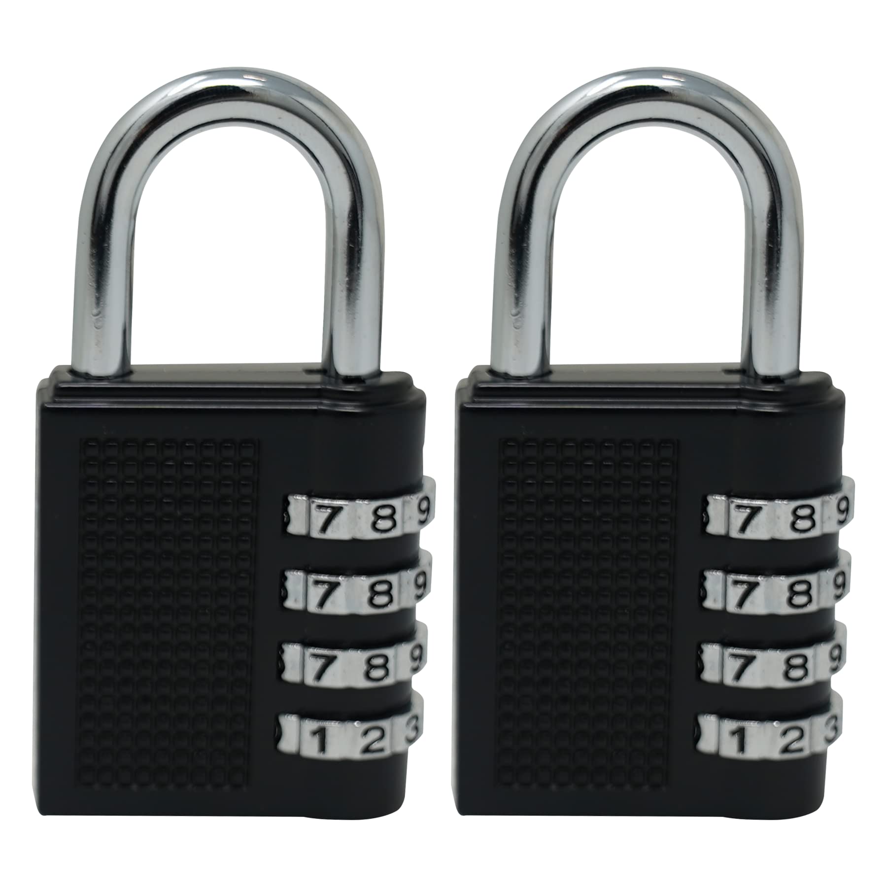 Dapetz ® Combination Security Padlock - [2-Pack] Weather Proof Padlock with 4-Digit Smooth Dial 43mm for School, Backyard Gate, Gym, Outdoor Shed Locker - Black