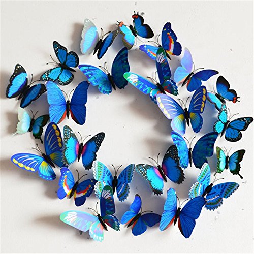 Download Margoth 24pcs Home Decoration Poster Diy 3d Butterfly Wall Stickers Creative Colorful Blue Wall Decor Hot Sale Buy Online In Angola At Angola Desertcart Com Productid 30418418