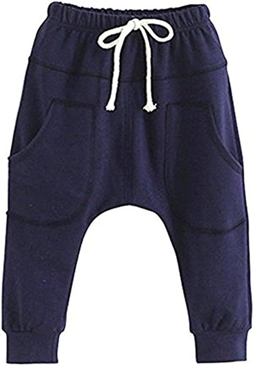 REWANGOING 2 Pack of Little Baby Boys Girls Cotton Hiphop Harem Pants Infant Sport Jogger: Clothing