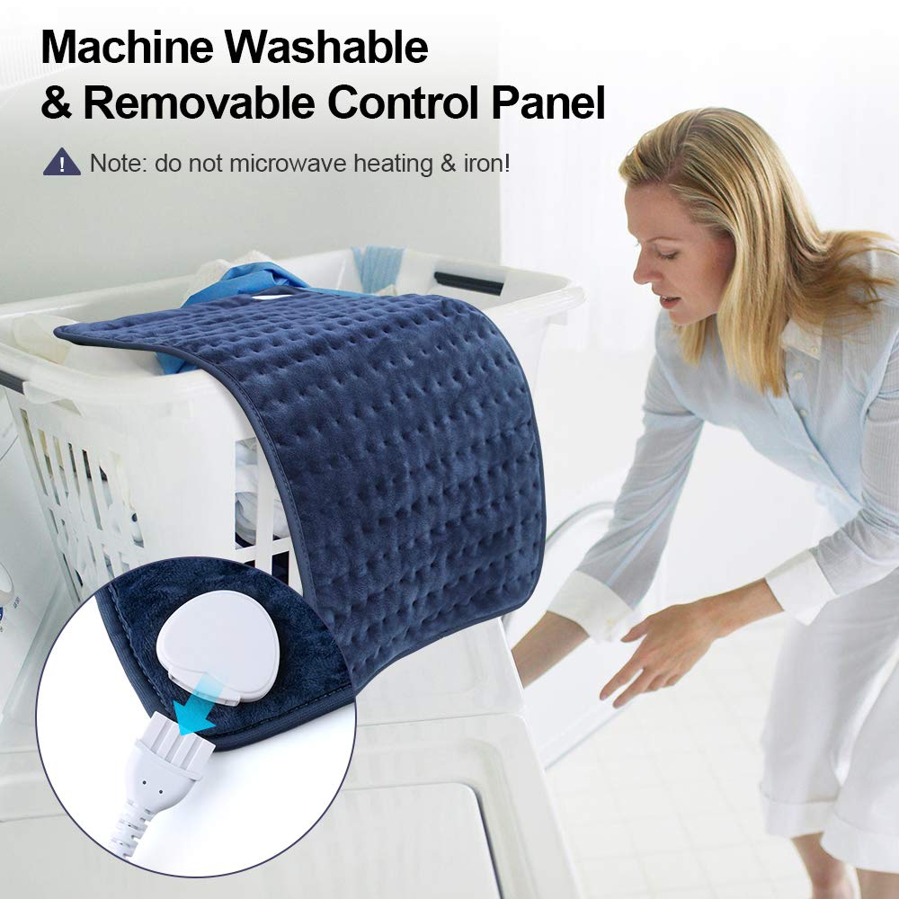 Heating Pad XL King Size for Pain Relief, Machine Washable Pad with 6 Heating Settings, Timer and Moist Therapeutic Option, Heat Therapy Pad for Neck Back Shoulder 12\