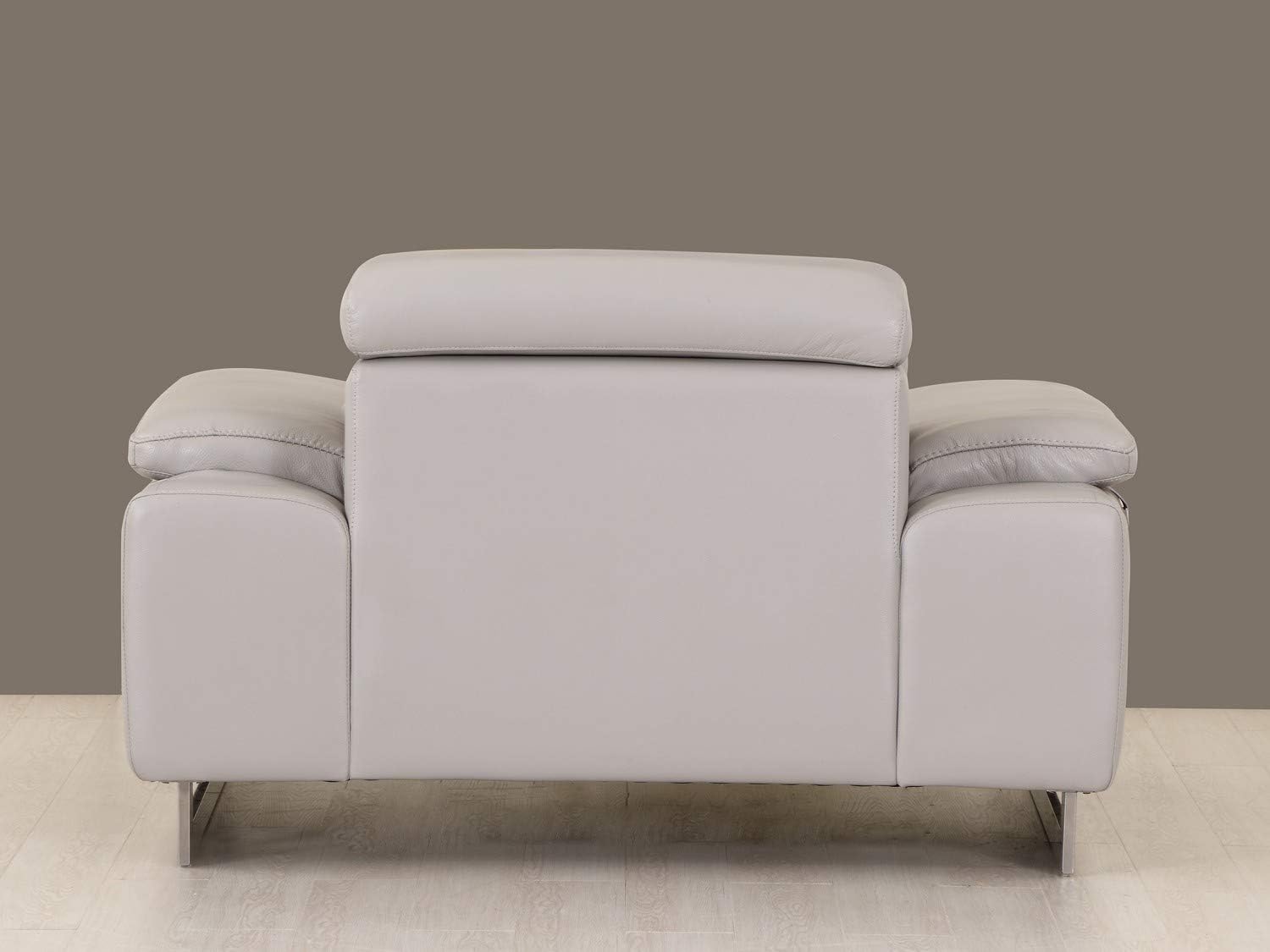 Blackjack Furniture, 636 Ellison Collection Top Grain Italian Leather Living Room Chair Light Gray: Furniture & Decor