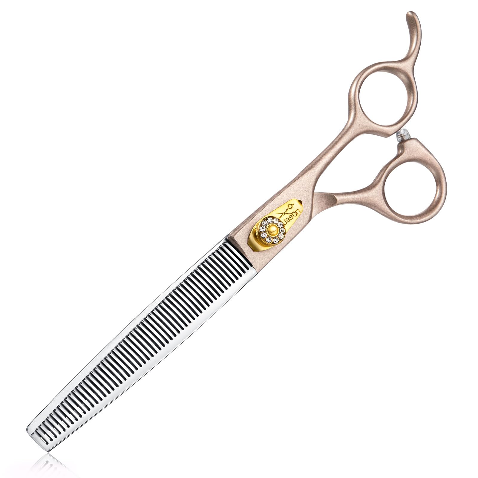 Photo 1 of JASON 7.5" Dog Grooming Scissors - Professional Thinning Shear with 54 Teeth Japanese 440C Stainless Steel Blender Scissor for Dogs, Cats and Other Animals