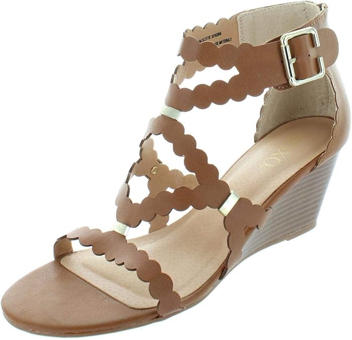 Amazon.com | XOXO Womens Scottie Faux Leather Strappy Dress Sandals | Heeled Sandals