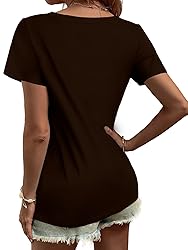 Elesomo Tshirts for Women Summer Short Sleeve Tops