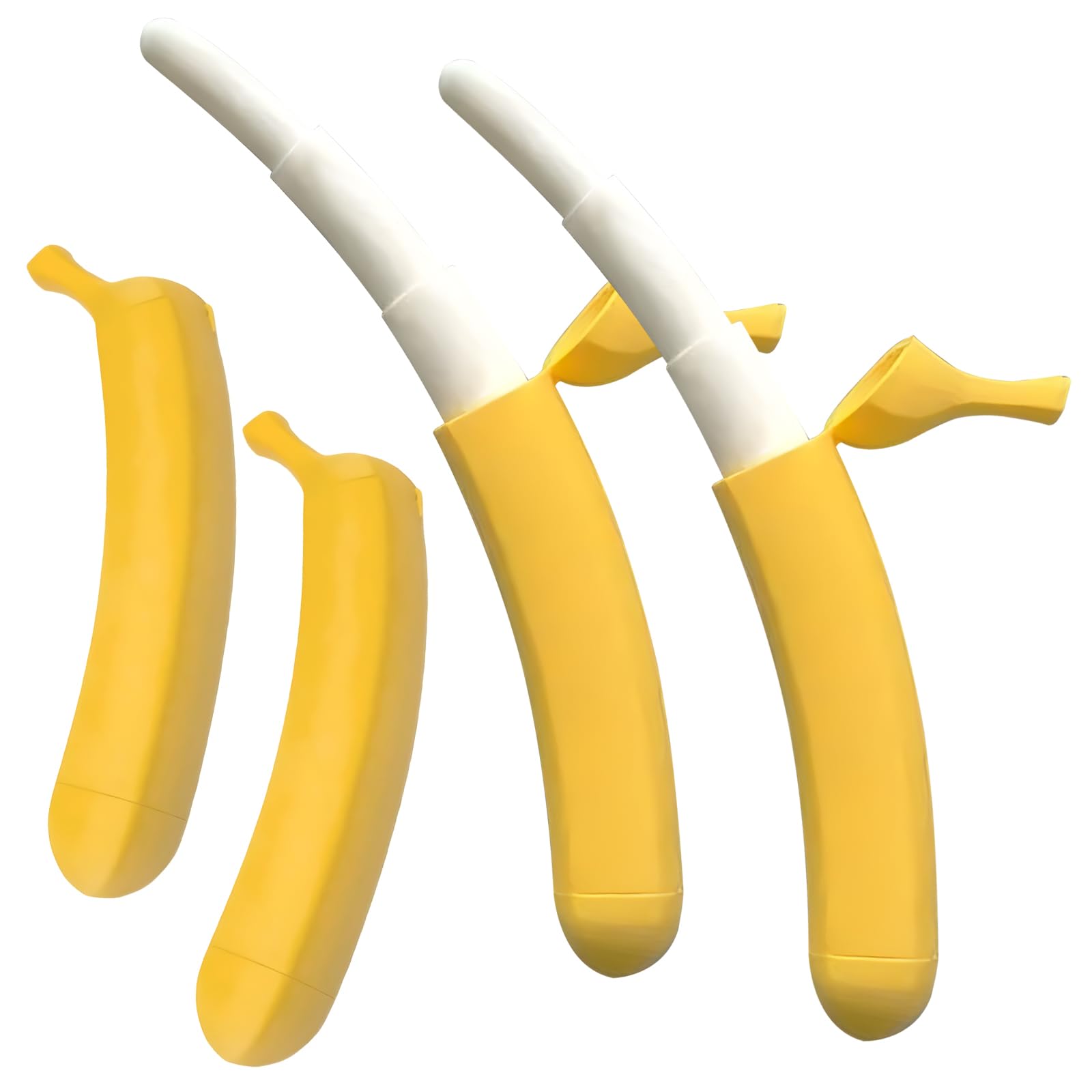 zhongko 2Pcs Retractable Banana Sword, 3D Printed Realistic Bananas Swords, Holiday Role-Playing Prop Extendable Toy, Funny Fruit Bananas Fidget Toys, Fancy Dress Costume Accessories for Kids Adults