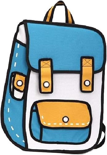 Amazon クイーンビー 二次元 イラスト リュックサック バックパック アニメ マンガ バッグ おもしろ 不思議 おしゃれ かばん レディース カジュアル 2d 多機能 大容量 ブルー Queen B シューズ バッグ