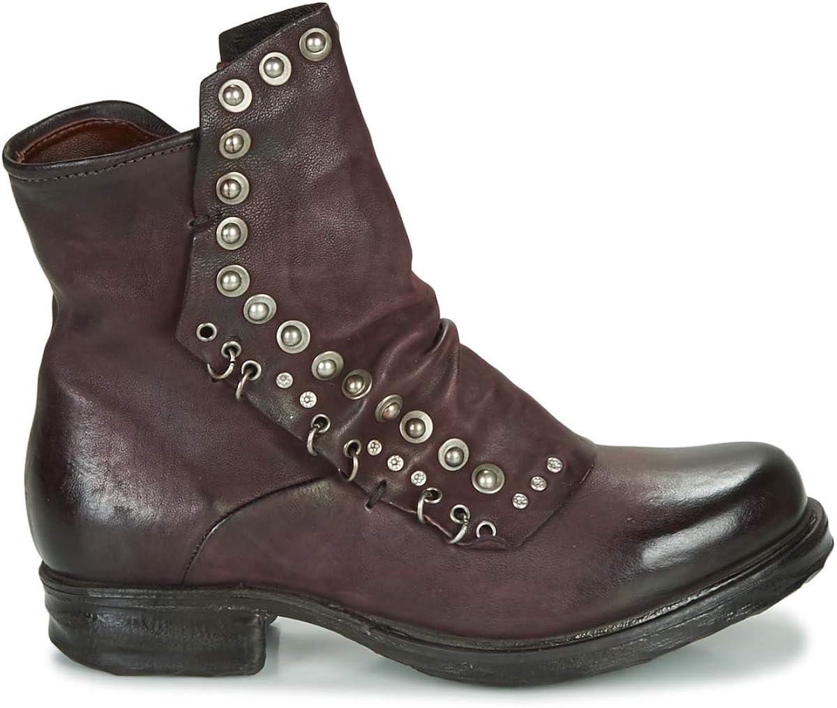 Born Temple II – Stivaletti Alla Caviglia Donna In Pelle Invecchiata – Tacco 10 Cm – Colore Nero, Taglia 38.5 EU