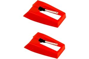 2pcs Record Player Needle Replacement, Red Record Player Stylus for LP Victrola ION Crosley