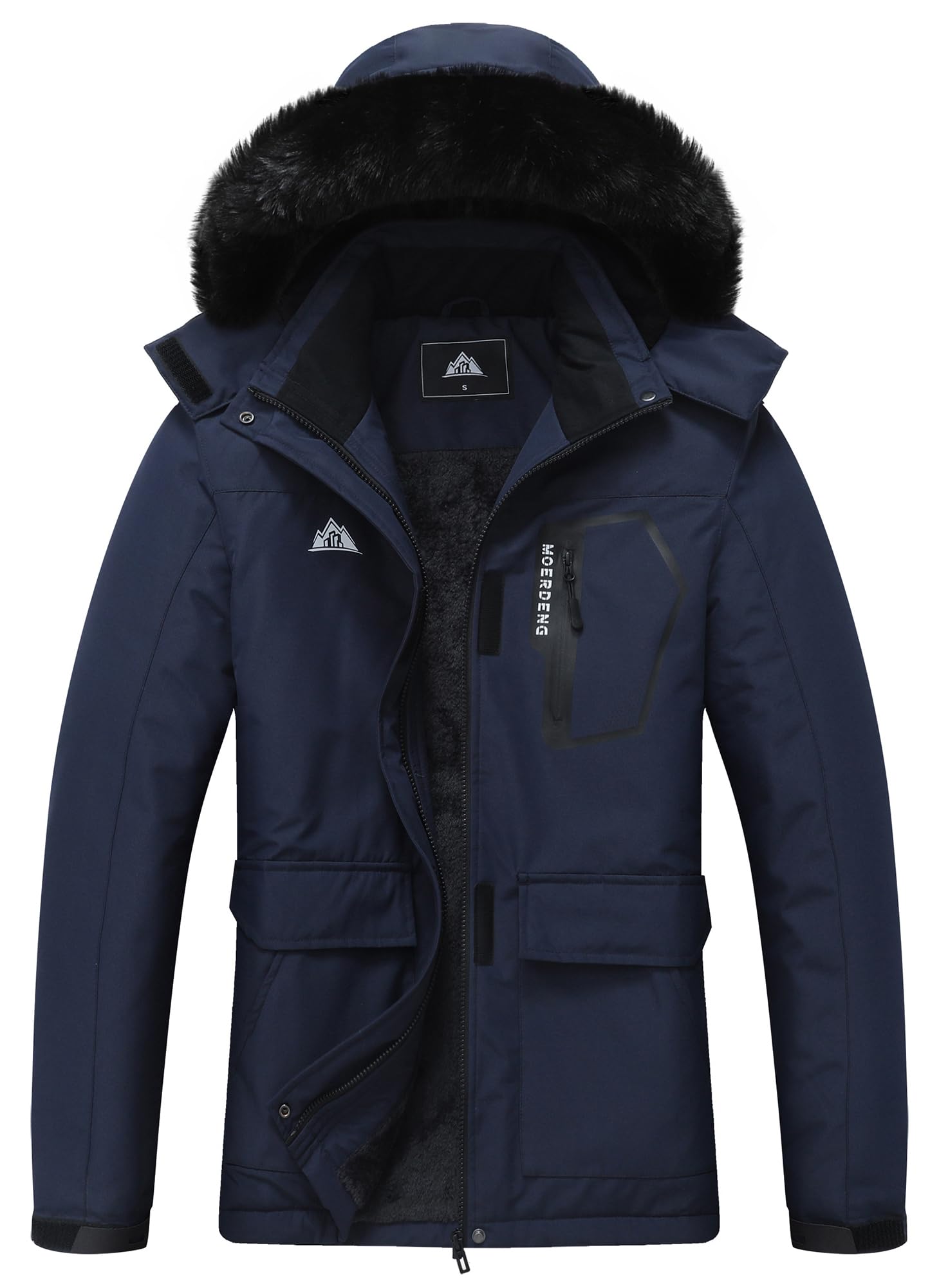 MOERDENG Women's Ski Jacket Waterproof Warm Winter Coat Hooded Snowboarding Jacket Versatile for Hiking & Winter Activities Image