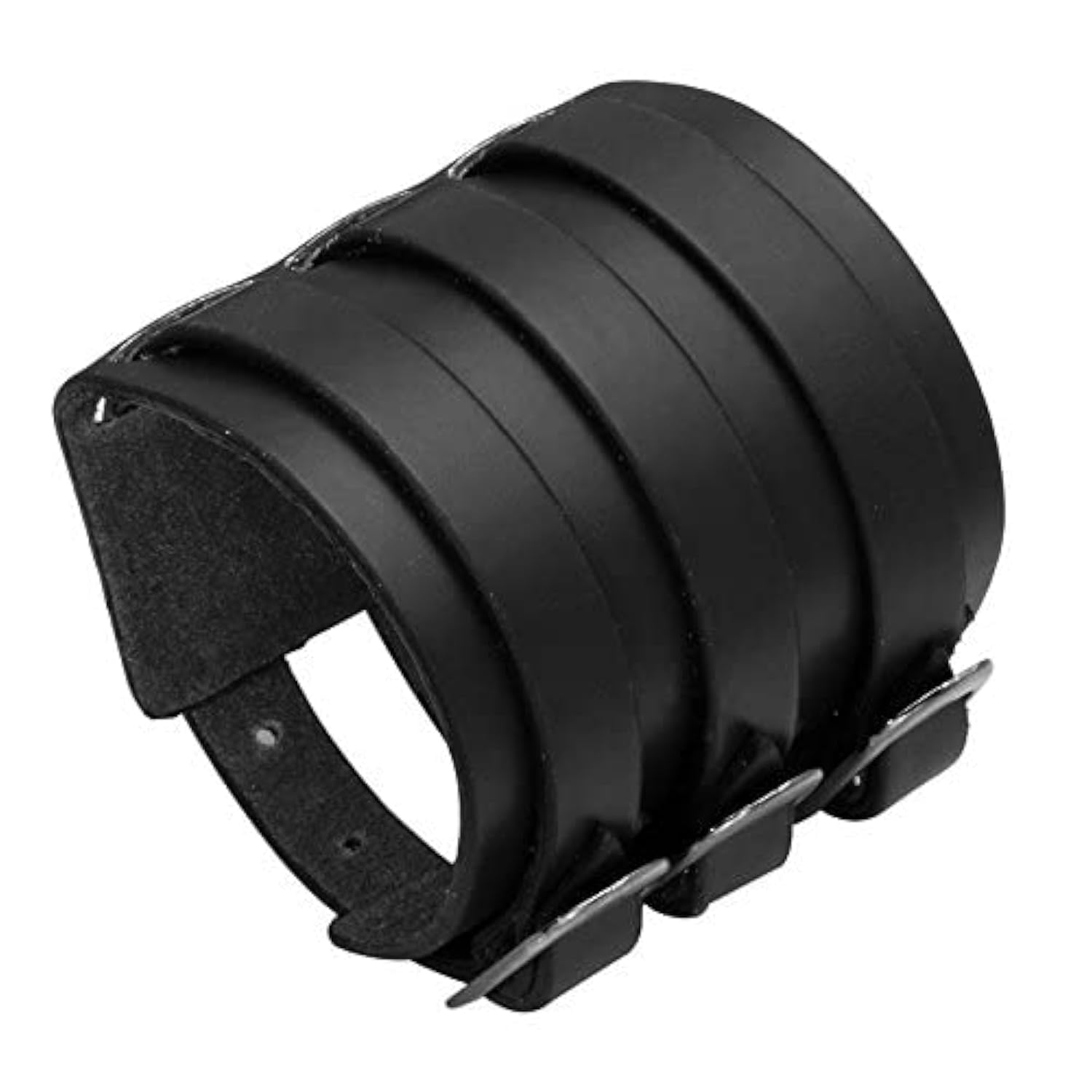 MILAKOO Mens PU Leather Black Bracelet Bangle Cuff Retro Punk Wristband Buckle Clasp Adjustable