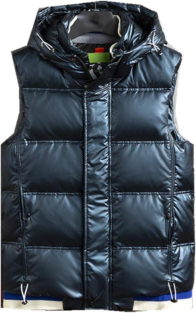 blue hooded vest