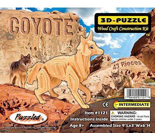 Puzzled Coyote Wooden 3D Puzzle Construction Kit
