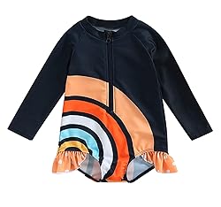 Lily.Pie Little Girls Ruffled Rainbow Striped