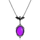 WCRAZYE Gothic Bat Pendant Necklace for Women Halloween Victoria Emboss Cameo Necklace Dark Vampire Necklace Witch Jewelry Accessories