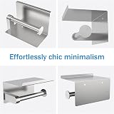 susswiff Self Adhesive Toilet Paper Holder with Phone Shelf - Silver view 6