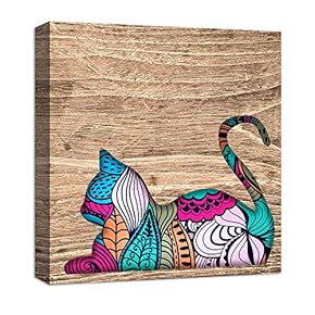 Canvas Wall Art Abstract Beautiful Colorful Animals Painting Artwork for Home Prints Framed - 12x12 inches
