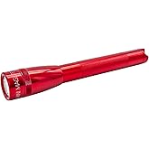 Maglite Mini LED 2-Cell AA Flashlight &ndash; High-Powered Compact LED Light with Multi-Mode Function, Water-Resistant Aluminum Build, Adjustable Beam, Includes Batteries &amp; Holster &ndash; Red